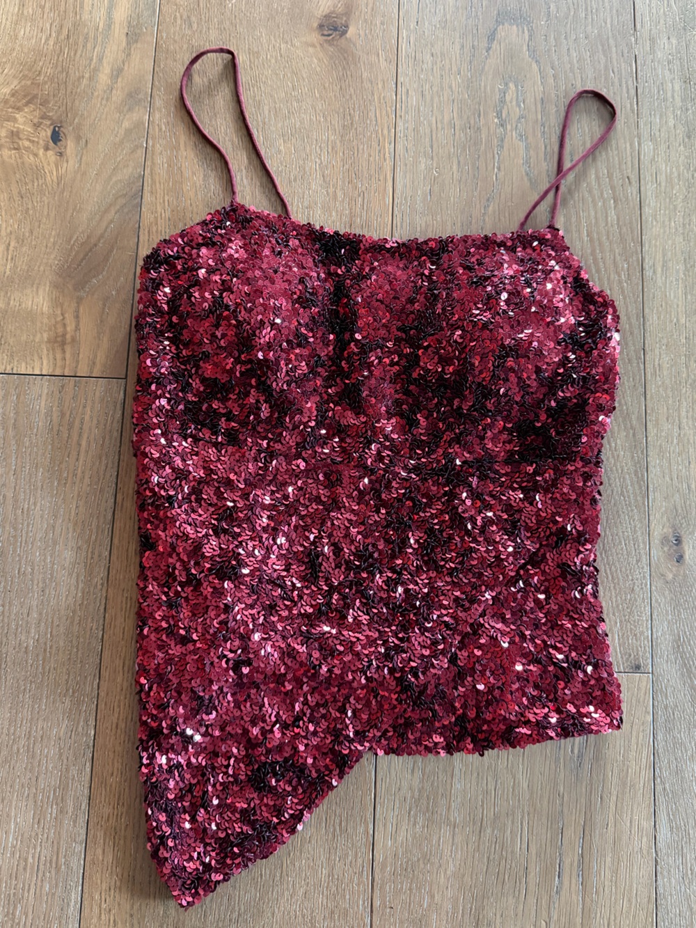 2000s Silk Cache Sequin Top